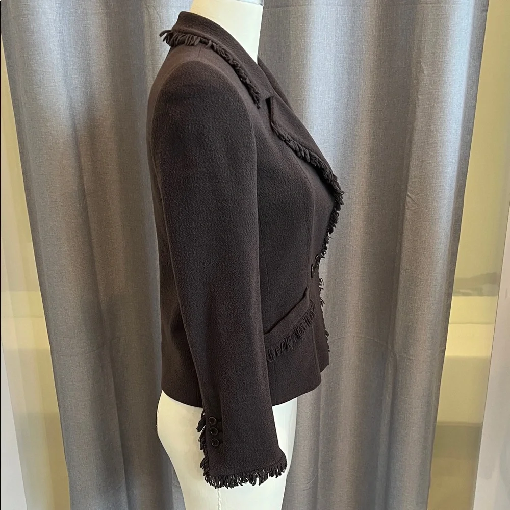 Armani Collezione - Vintage! -Double-Breasted Brown Blazer - Size 8 - Dark Brown - Picture 6 of 13